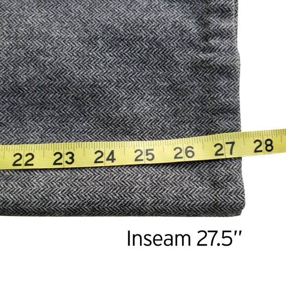 Eddie Bauer Harris Tweed Wool Blend Trousers Side Zipper Wide Leg Size 12 - Picture 13 of 15